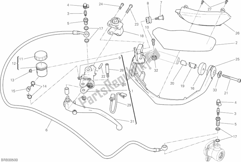 Alle onderdelen voor de Koppeling Hoofdremcilinder van de Ducati Multistrada 1200 ABS 2015